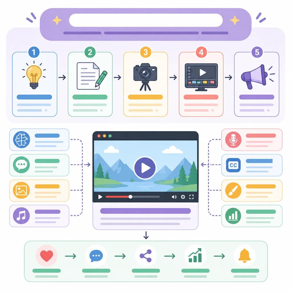 Diagram explaining creating engaging vlogs with AI tools