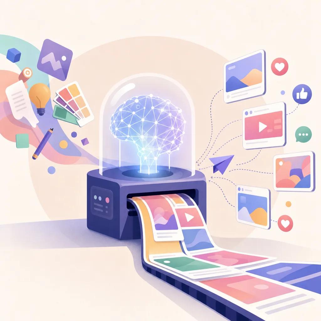 Illustration related to creating dynamic social media content with ai