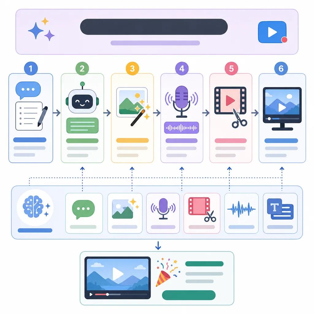 Diagram explaining creating vlogs with ai tools