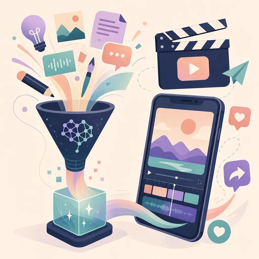 Illustration related to creative uses of ai for social media videos