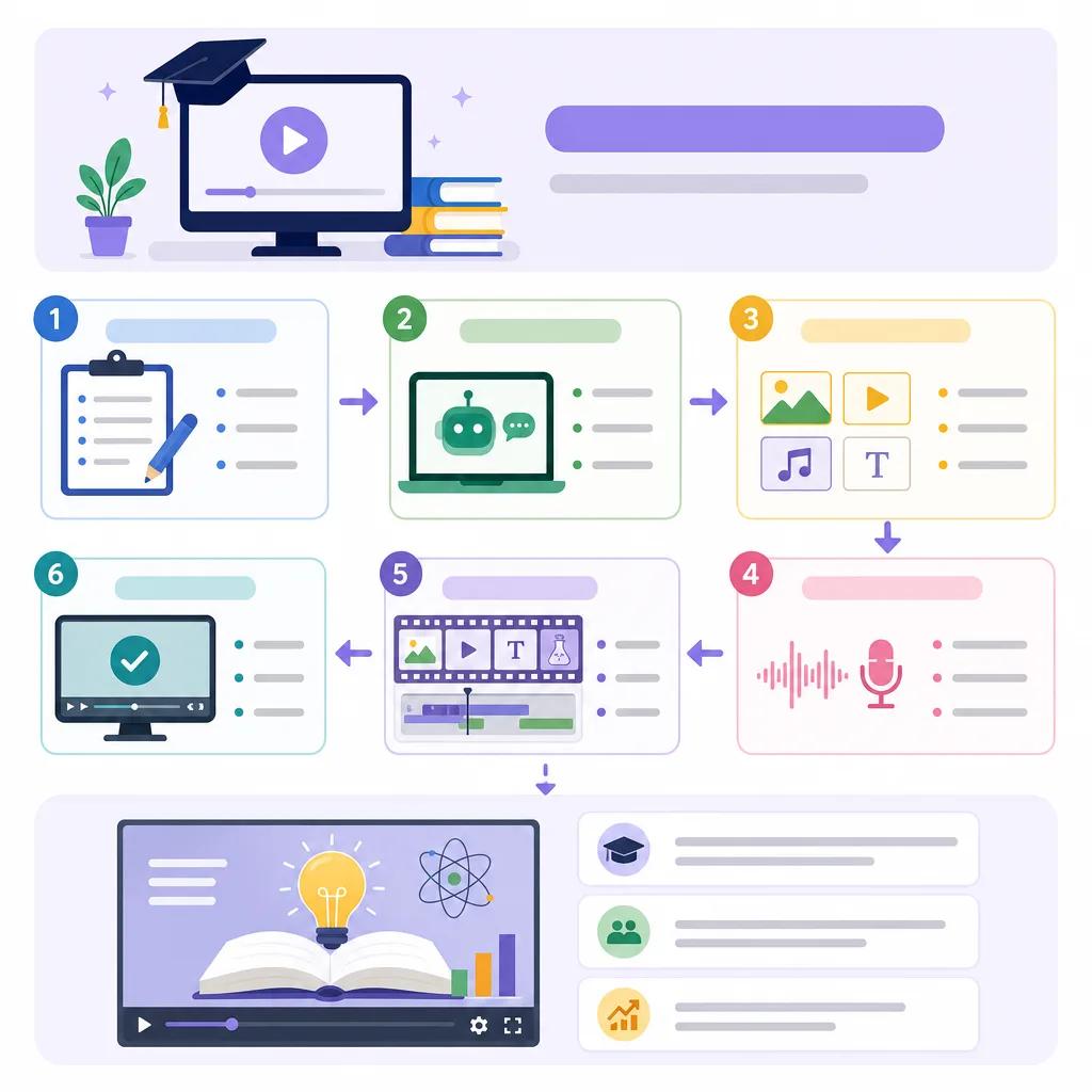 Diagram explaining creating educational explainer videos with ai