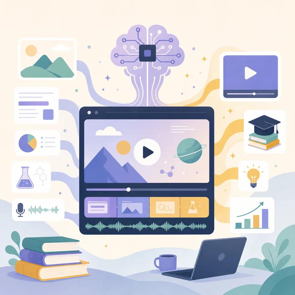 Illustration related to creating educational explainer videos with ai