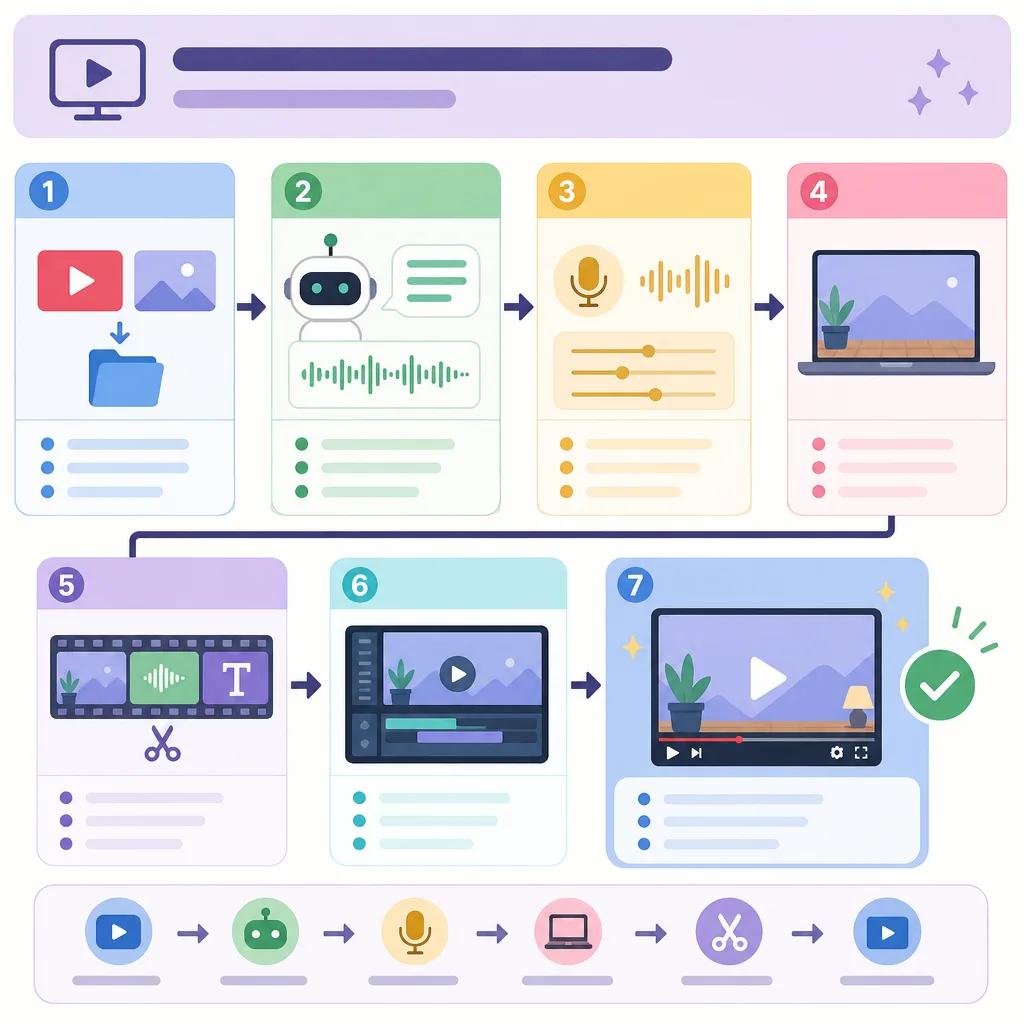 Diagram explaining creating faceless reaction videos with ai