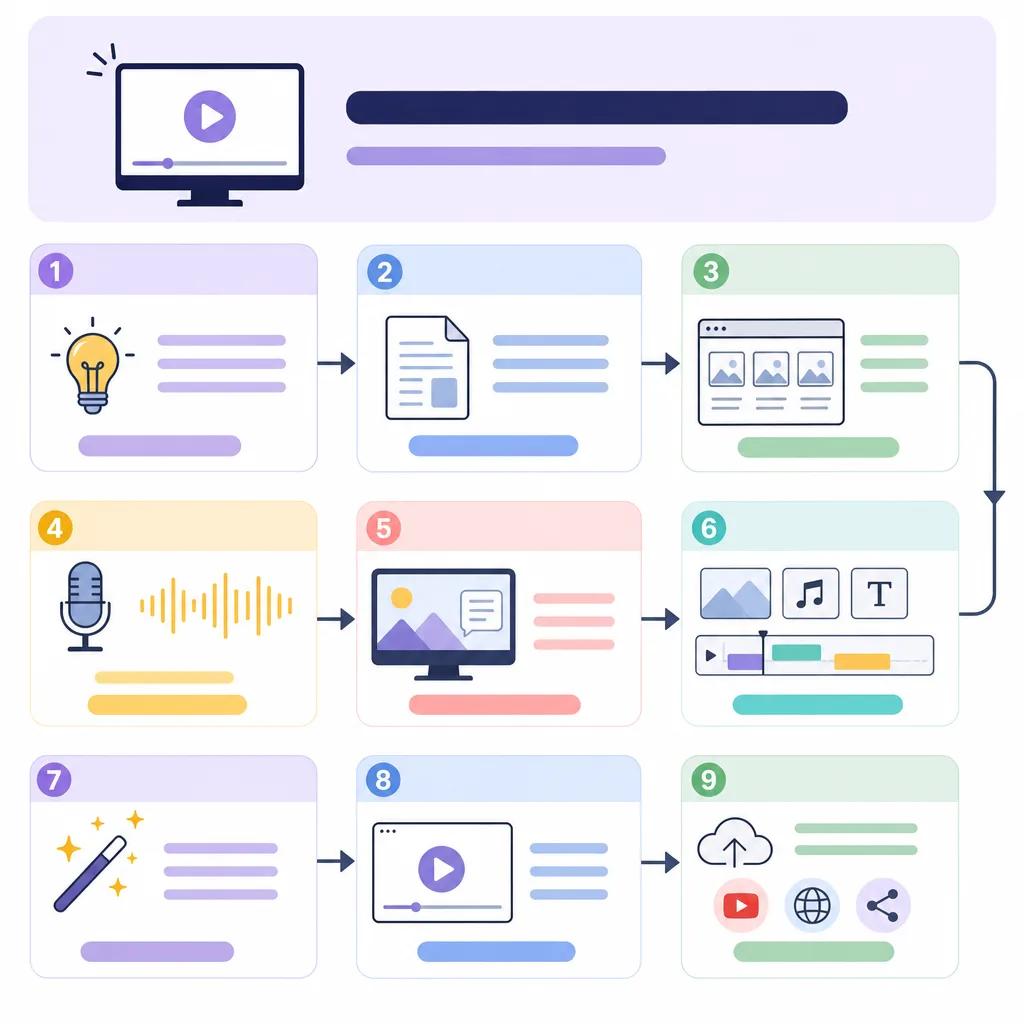 Diagram explaining how to create ai-generated explainer videos