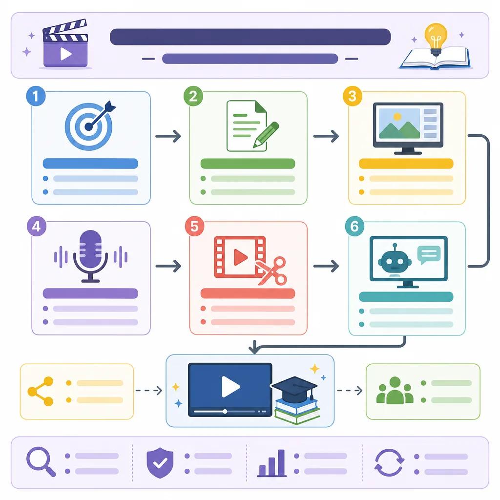 Diagram explaining how to create ai videos for educational purposes
