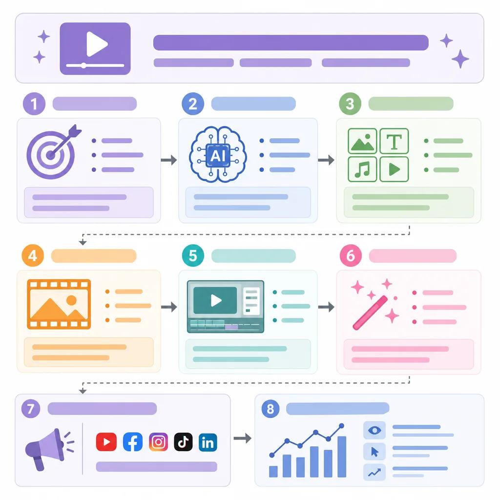 Diagram explaining how to use ai for video ads