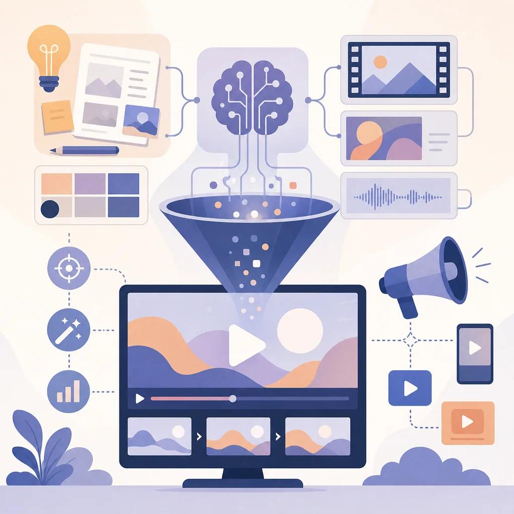 Illustration related to how to use ai for video ads