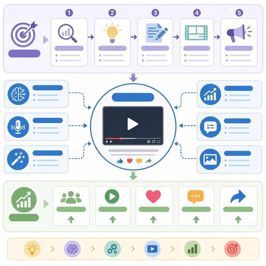 Diagram explaining how to improve video engagement with ai tools