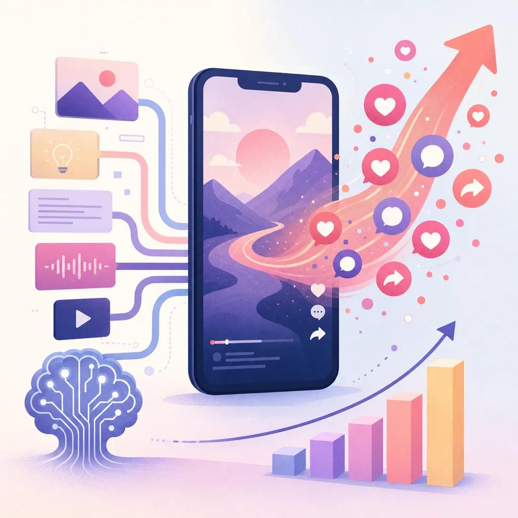 Illustration related to how to make viral tiktok videos with ai