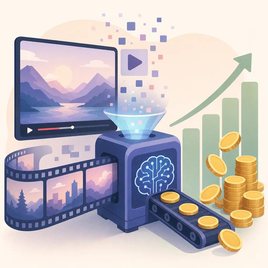 Illustration related to monetizing ai-generated videos on youtube
