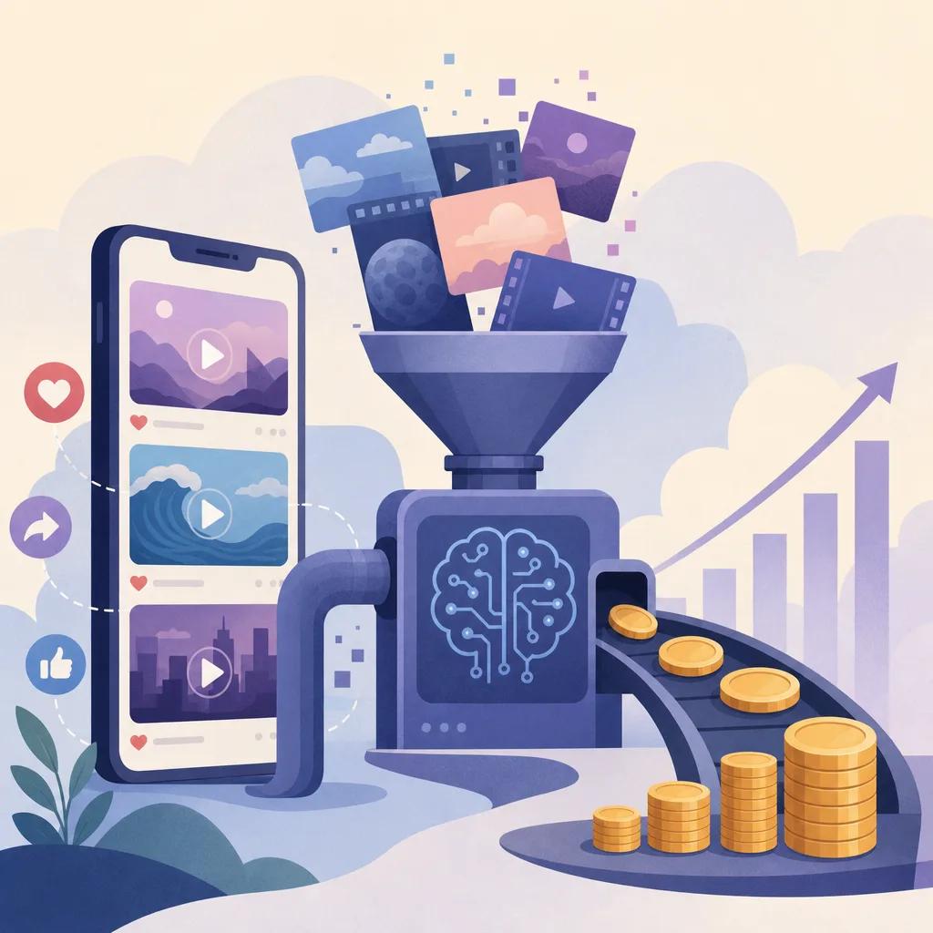Illustration related to monetizing ai videos on social media