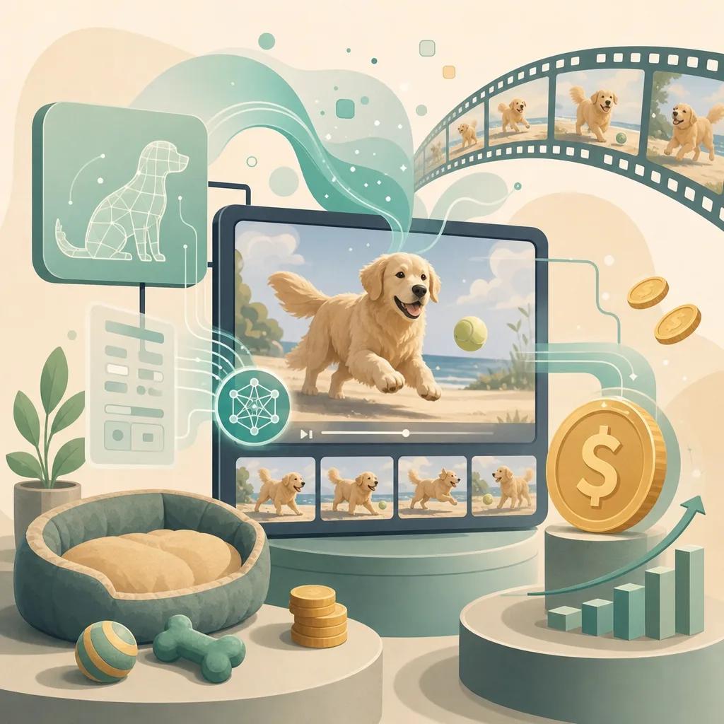 Illustration related to monetizing pet content with ai videos