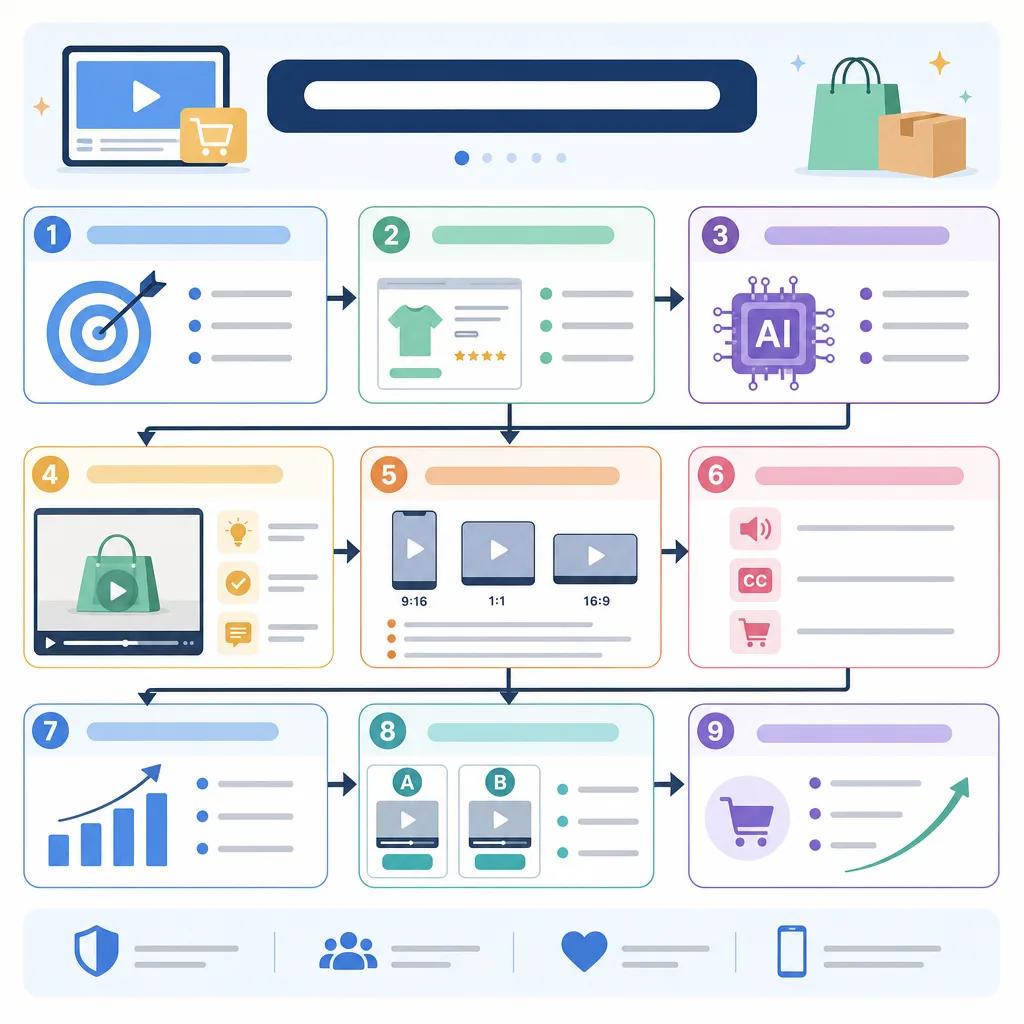 Diagram explaining how to optimize ai video for ecommerce