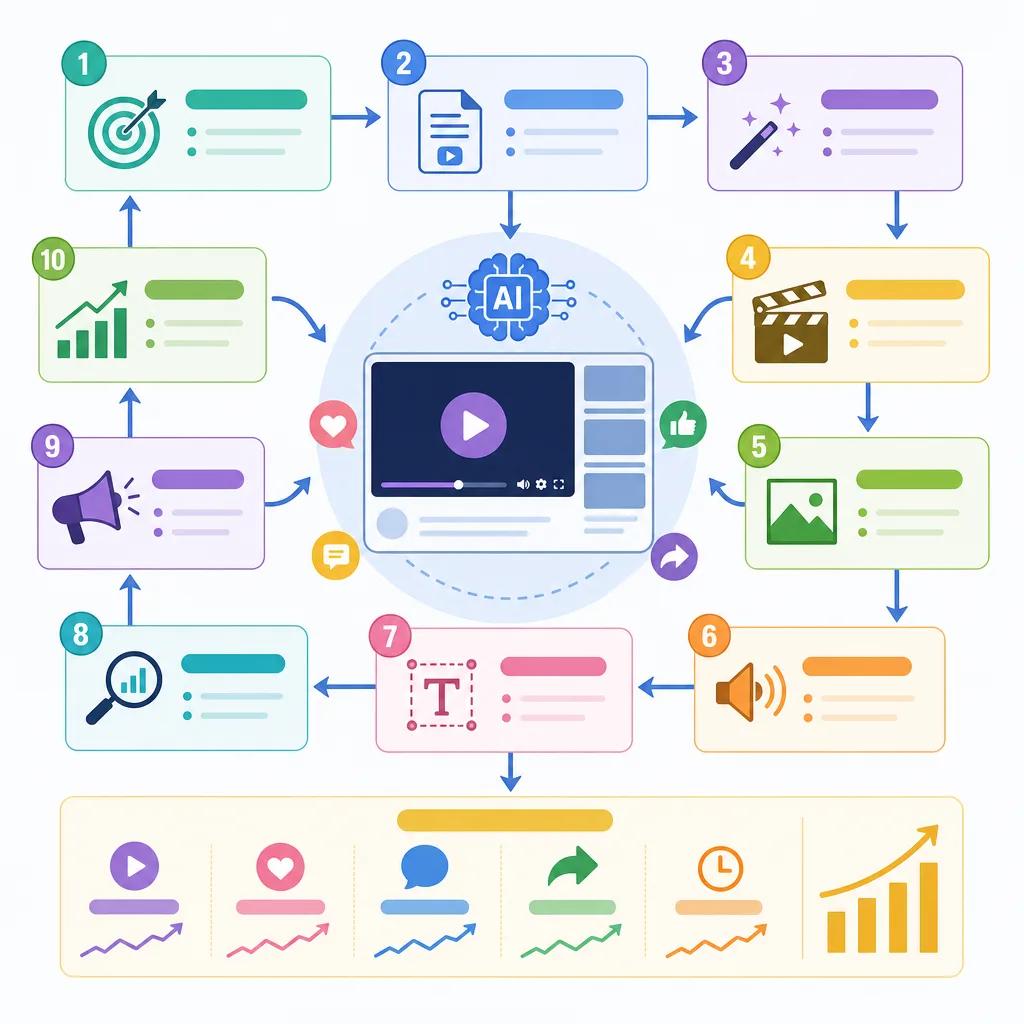 Diagram explaining how to optimize ai videos for engagement