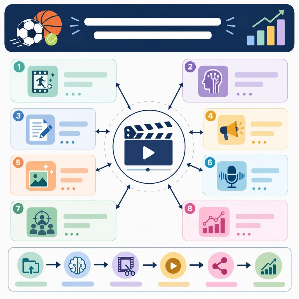 Diagram explaining top ai tools for sports marketing videos