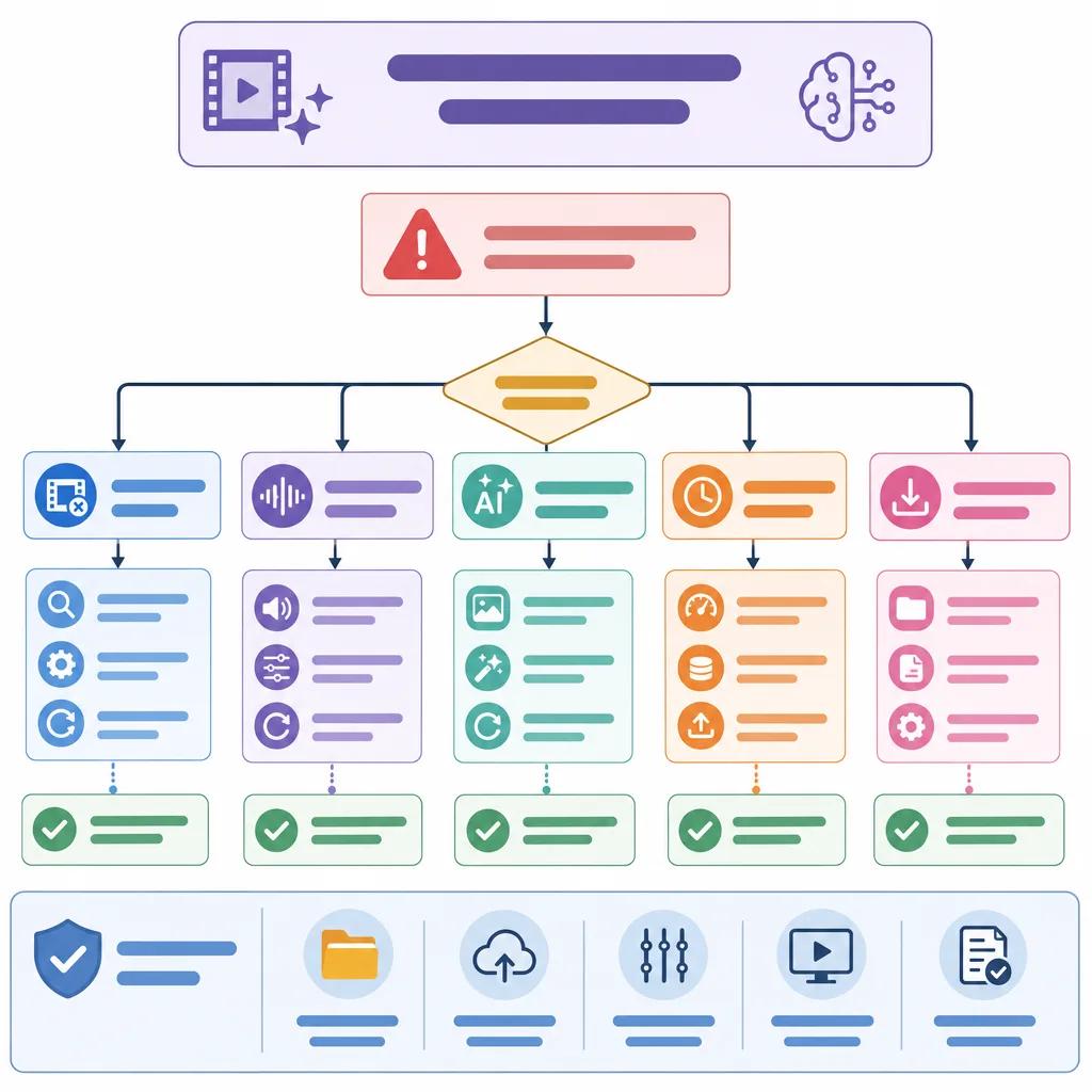 Diagram explaining troubleshoot ai video editing problems