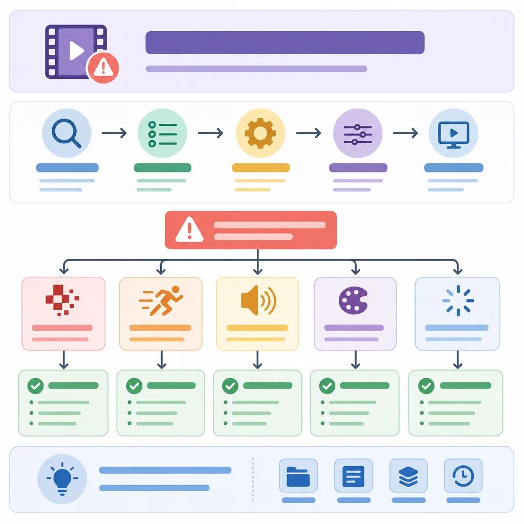 Diagram explaining troubleshooting ai-generated video issues