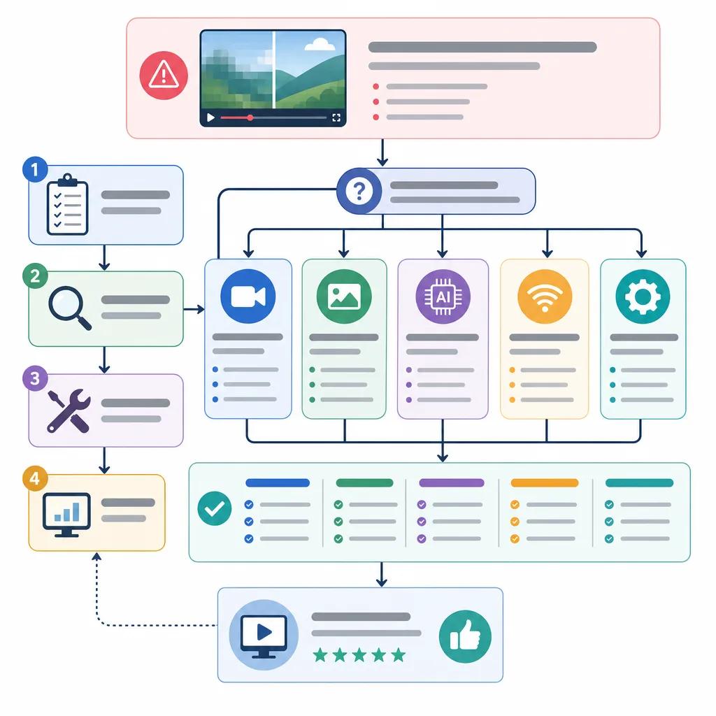 Diagram explaining troubleshooting ai video clarity issues