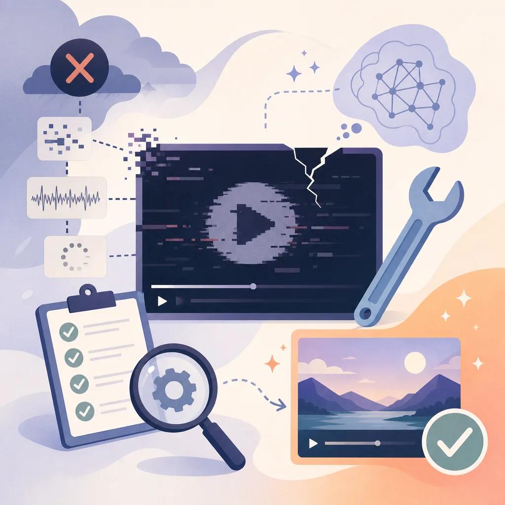 Illustration related to troubleshooting ai video creation issues