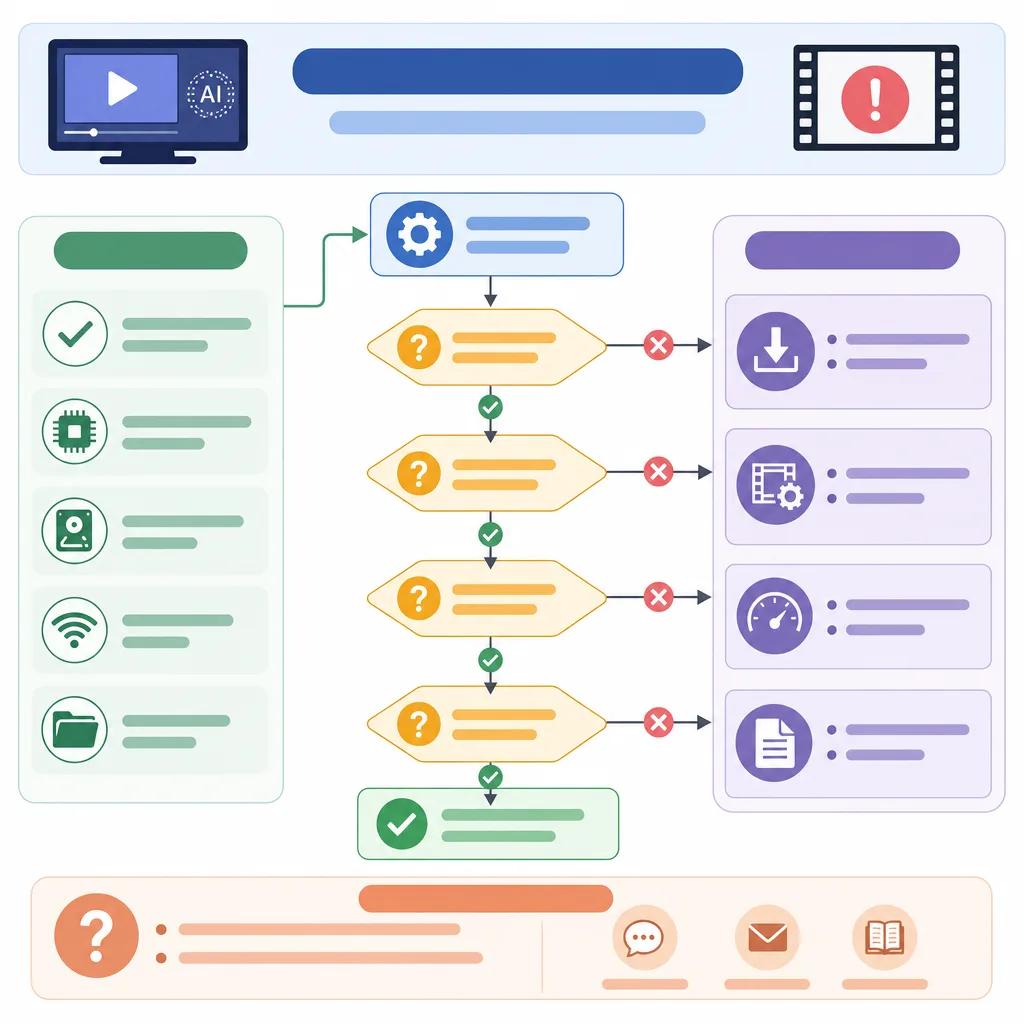 Diagram explaining troubleshooting ai video export issues