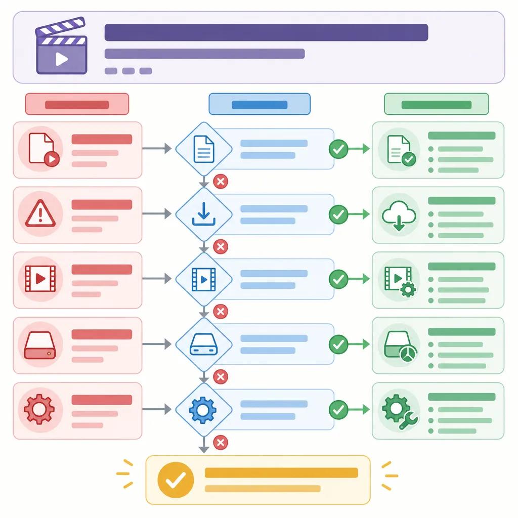 Diagram explaining troubleshooting ai video import issues