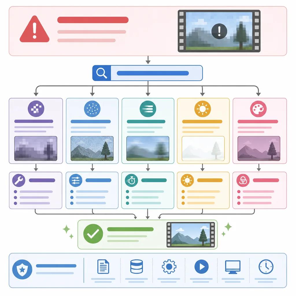 Diagram explaining troubleshooting ai video quality issues