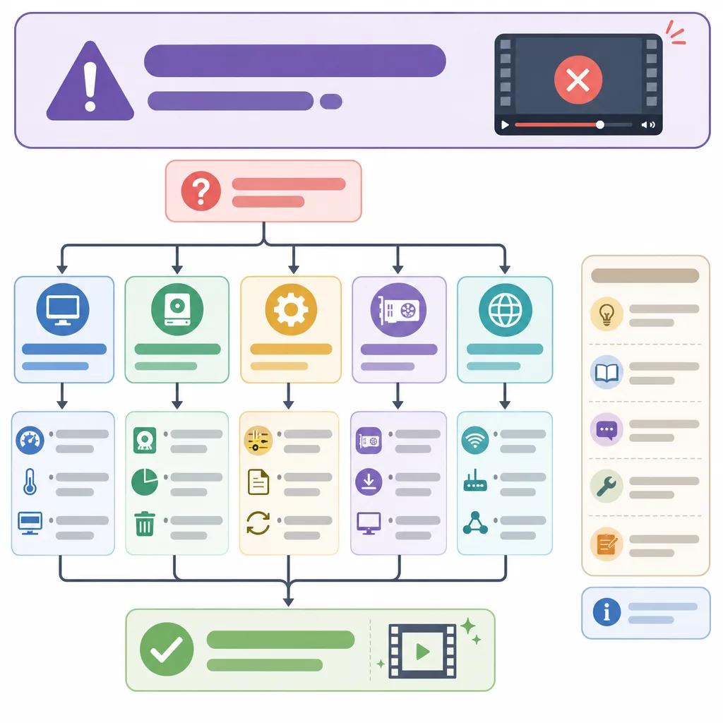 Diagram explaining troubleshooting ai video rendering errors