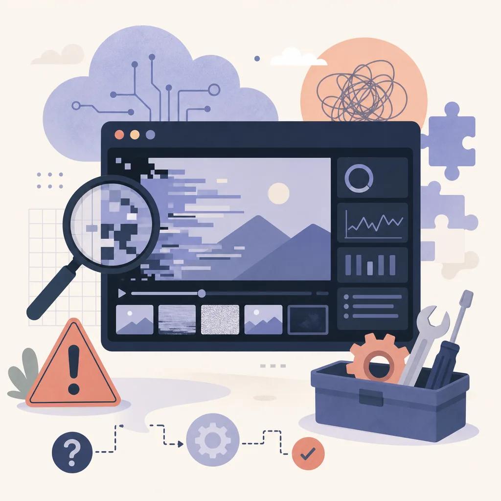Illustration related to troubleshooting issues with ai video tools