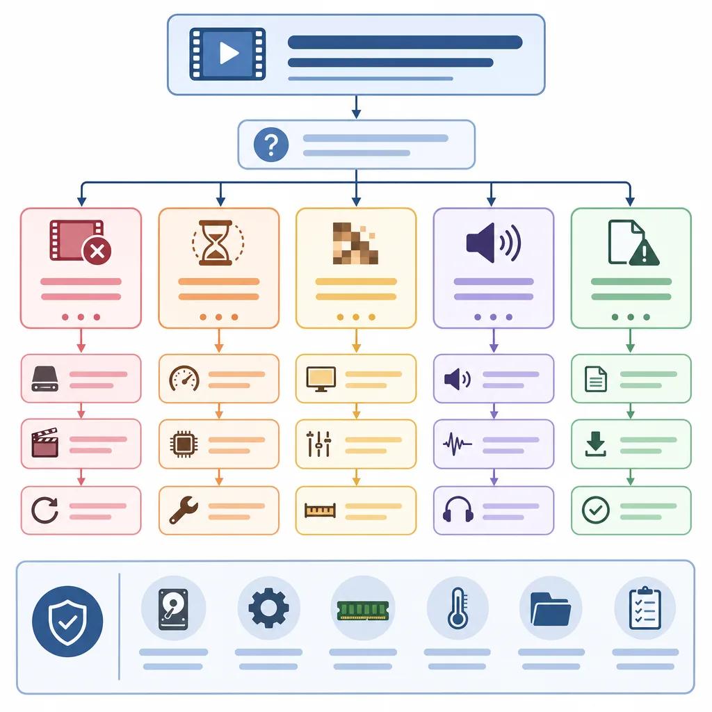 Diagram explaining troubleshooting common video rendering issues