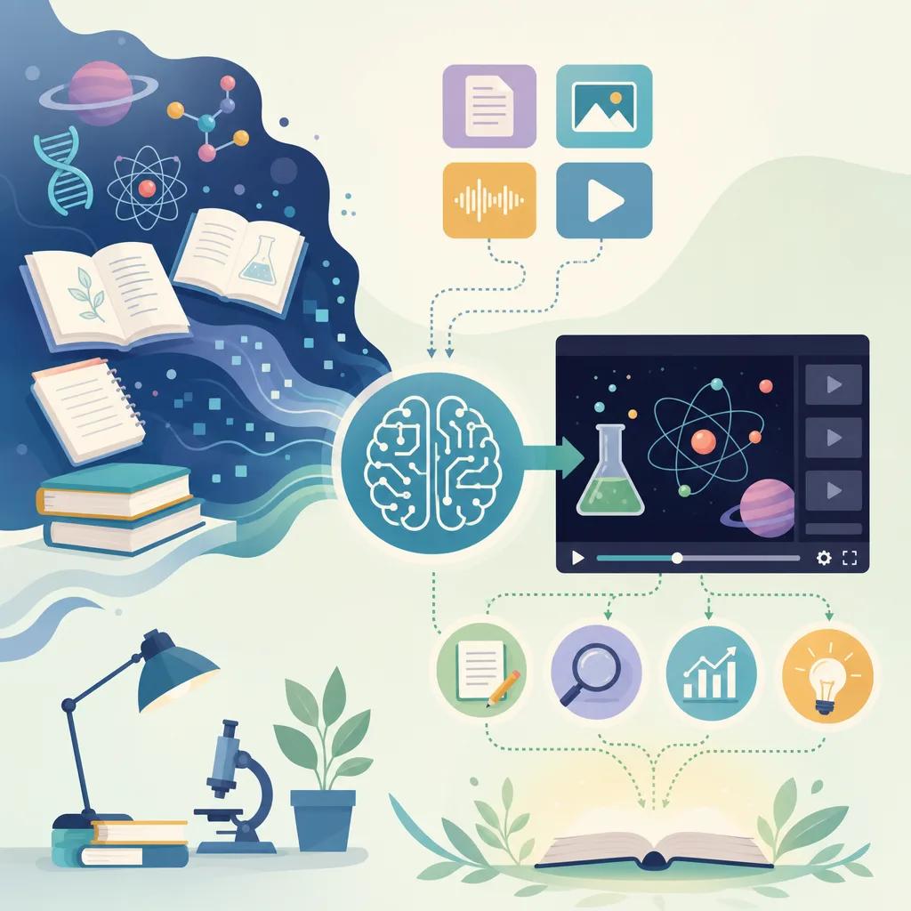 Illustration related to how to use ai for science education videos