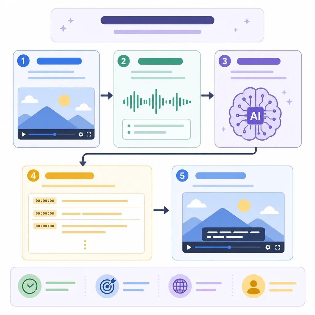 Diagram explaining using ai for automatic subtitles