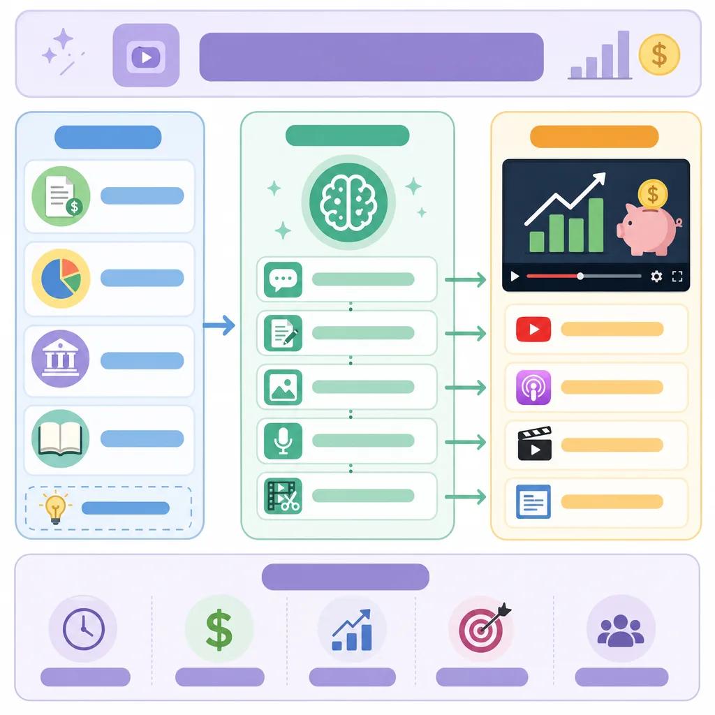 Diagram explaining using ai for personal finance video content