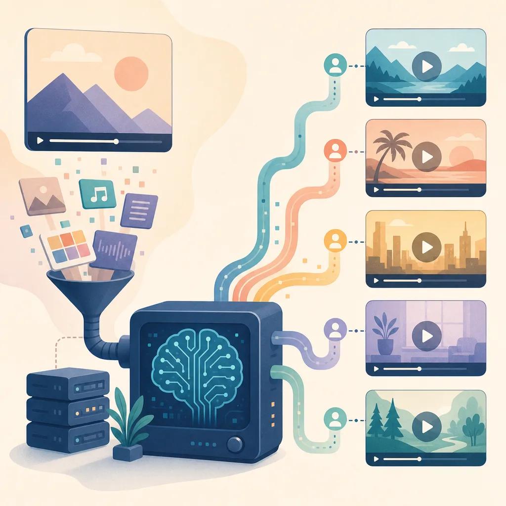 Illustration related to using AI for personalized video content