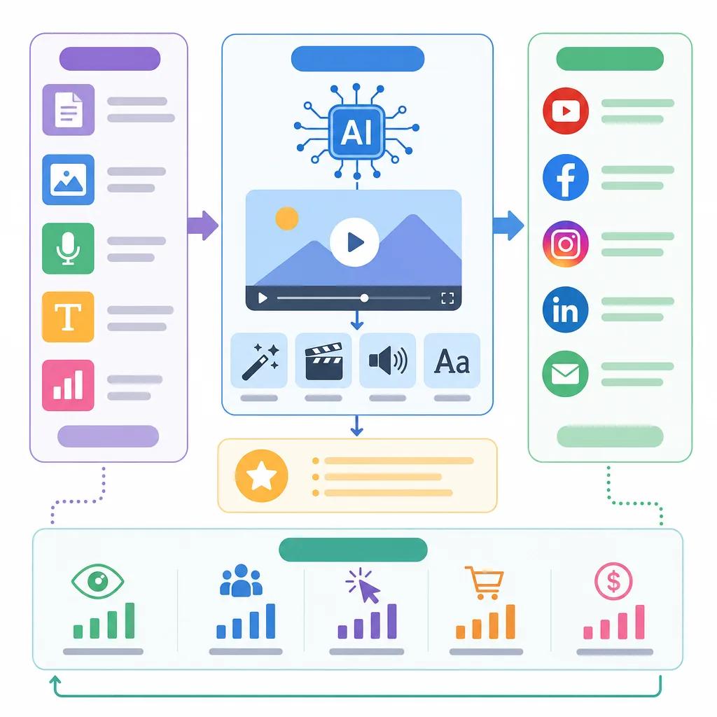 Diagram explaining using ai video for digital marketing