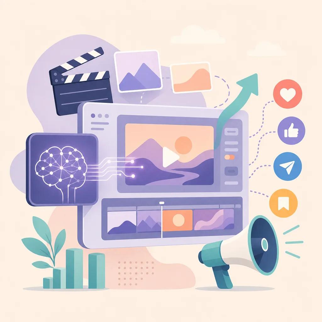 Illustration related to using ai video for social media campaigns