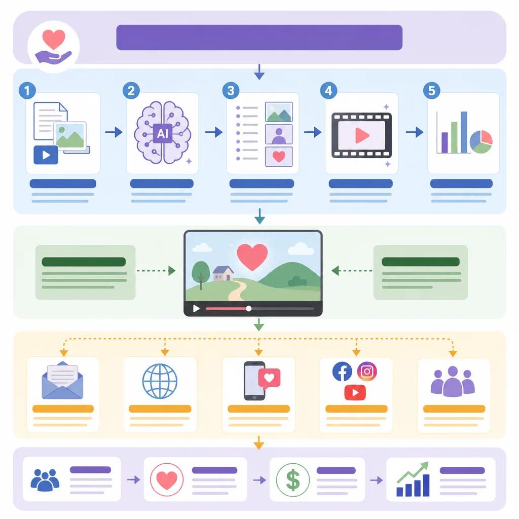 Diagram explaining using ai video for non-profit fundraising