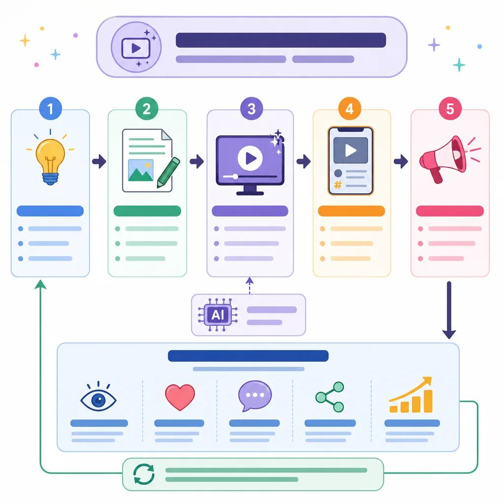 Diagram explaining using ai videos for social media engagement