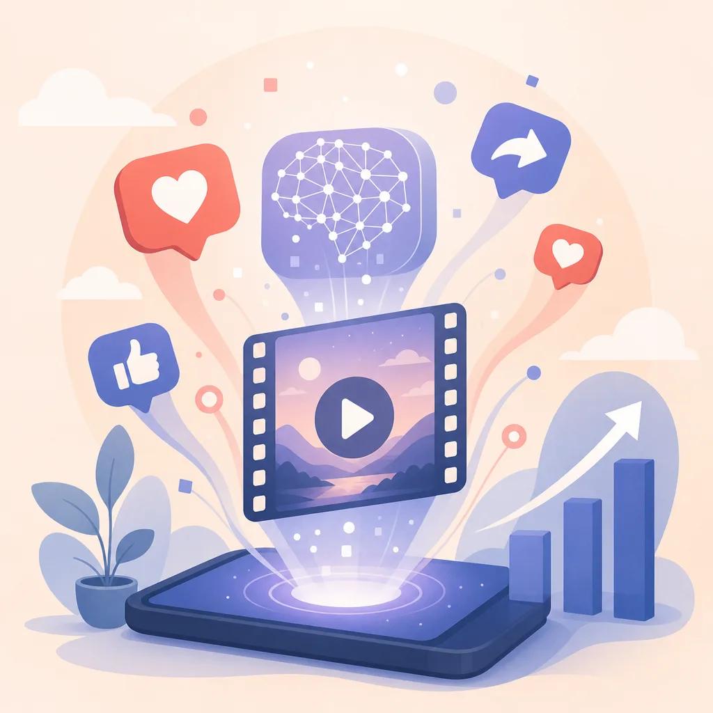 Illustration related to using ai videos for social media engagement